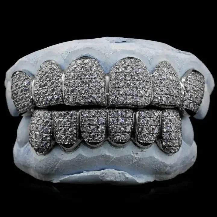 Luxury VVS Moissanite Grillz Hip Hop 925 Sterling Silver IGI Certified Customized Size Christian Unisex