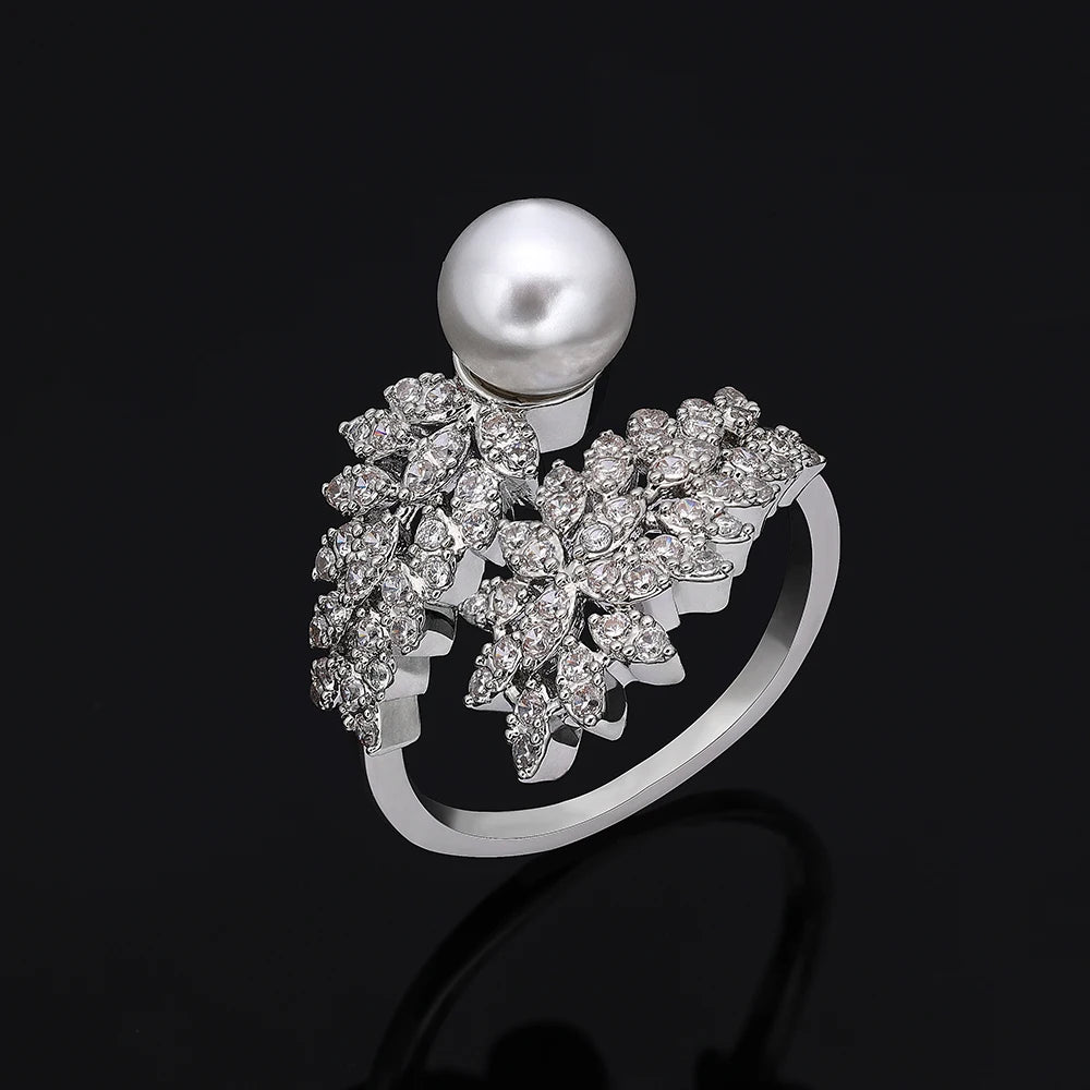 Hotsale  Bridal Jewelry Sets New Fashion Dubai  White Pearl Necklace Sets for Women Wedding Party Accessories