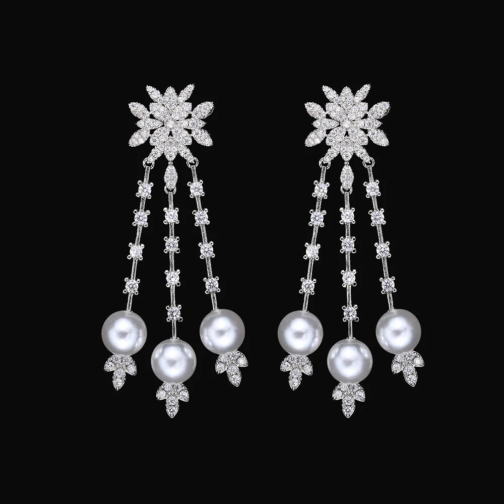 Hotsale  Bridal Jewelry Sets New Fashion Dubai  White Pearl Necklace Sets for Women Wedding Party Accessories