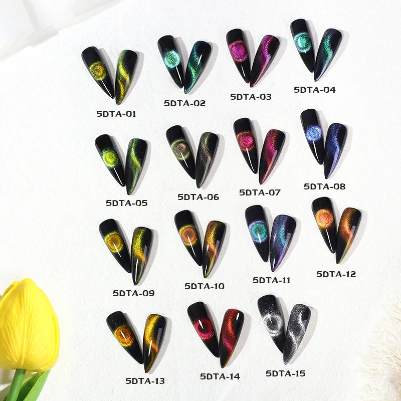 Custom Package Logo 5D Magnetic Cat Eye Pigment Nail Art Powder Chrome for Polish Magnet Pigment Laser Chameleon Chrome Powder