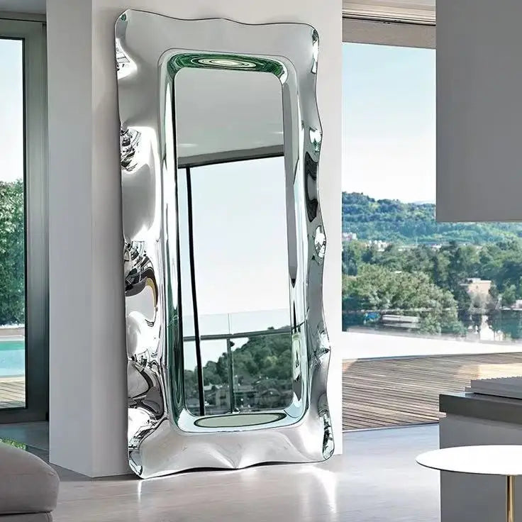 200X105X8CM Modern Light Luxury Metal Stainless Steel Mirror Wall Decoration Personality
