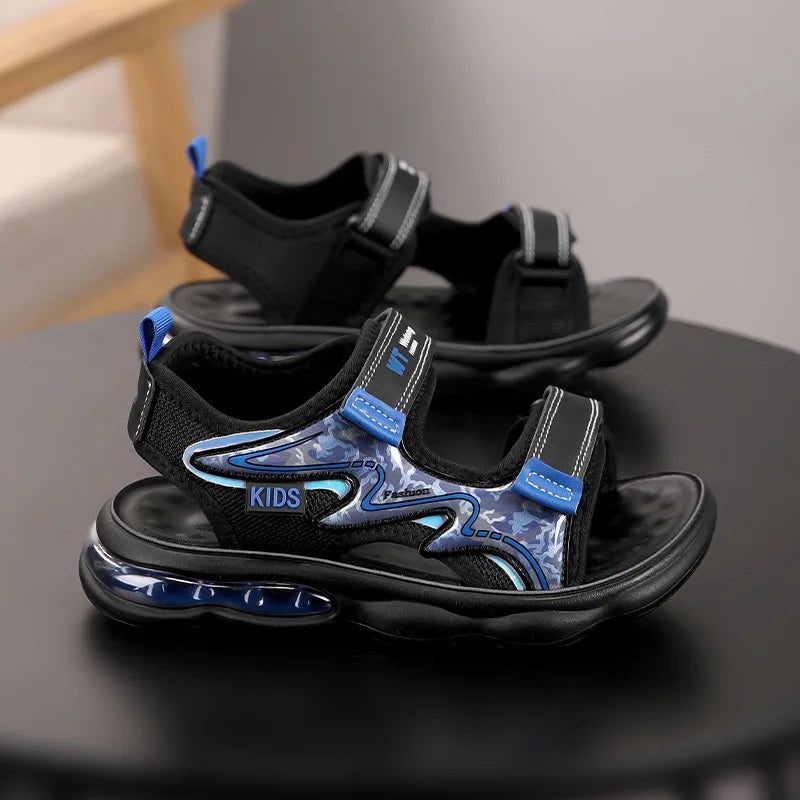 Children's Shoes Kids Summer Sandals Boys for Cushion Velcro Closure Cartoon Breathable Lightweight Student Beach Large Size