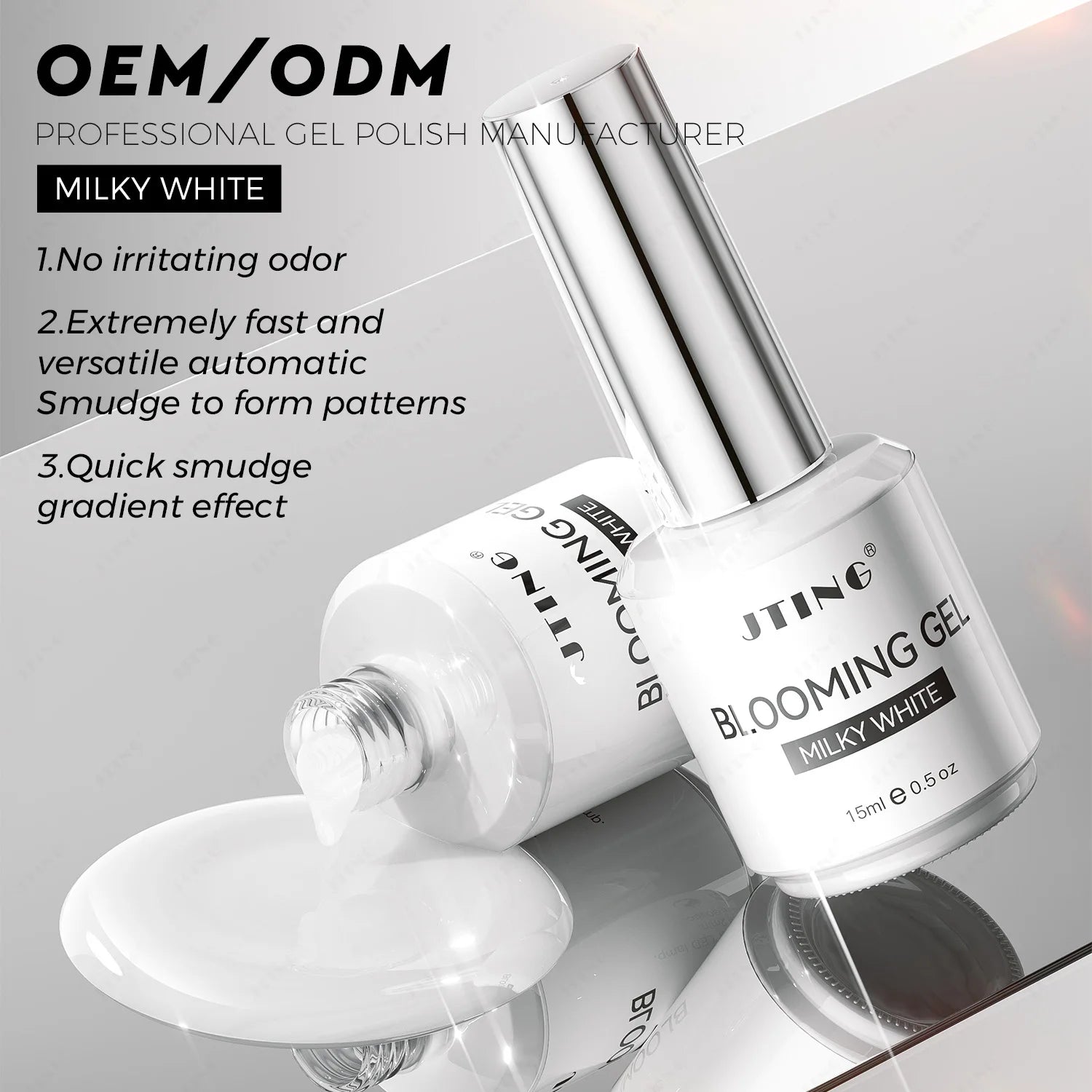 JTING Newest Milky White Blooming Gel Nail Art Painting Gel OEM/ODM Custom Nail Gel Polish Private Brand Design Nail Supplier
