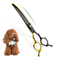 7.5inch Black&Gold Japan 440c Curved Fishbone/Dense Scissors  Paint  Shaped Scissors Pet Grooming Veterinary  Scissors PT-173