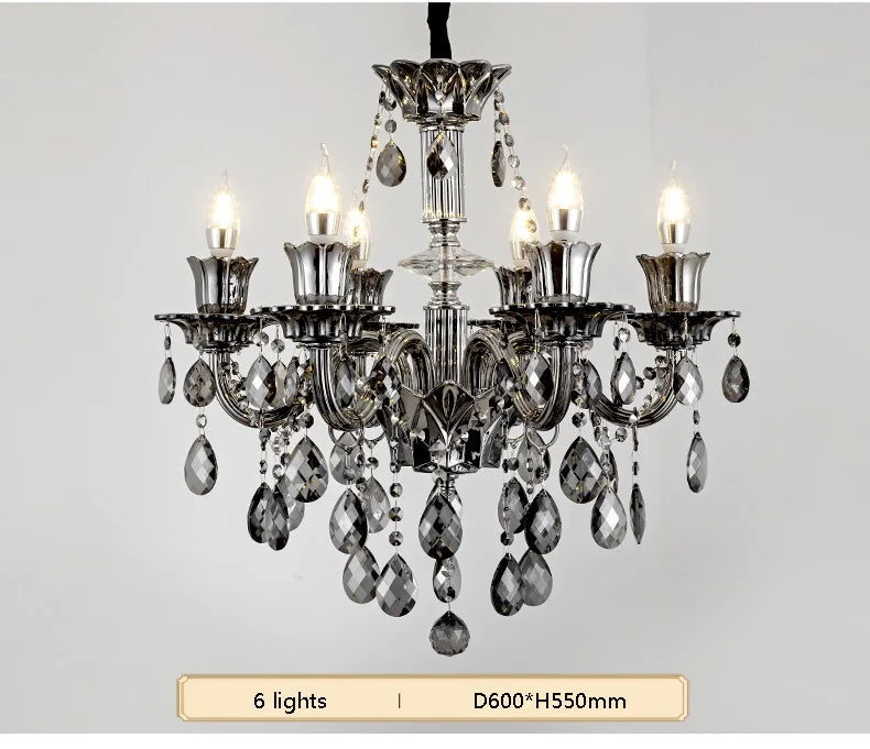 Modern Candle Crystal Lamp Living Room Large Crystal Chandelier Lighting Modern Atmosphere Restaurant Bedroom Hanging Lamps
