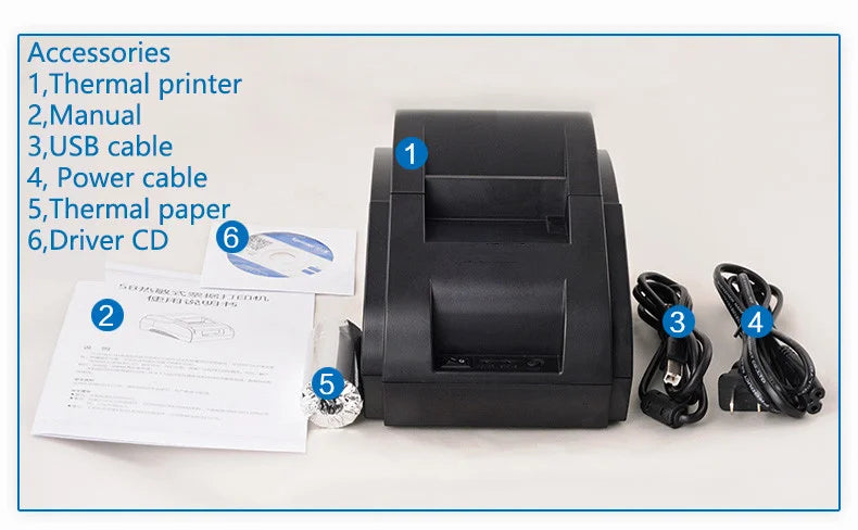 High-Quality 58mm Thermal Printer Bill Receipt Machine with 90mm/s Printing Speed USB Interface for Wholesale