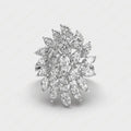 D Gleam Jewels Premium Ethnic 925 Silver Pave Setting 2.08ct Lab Grown Marquise Zircon Engagement Ring IGI Certified Party