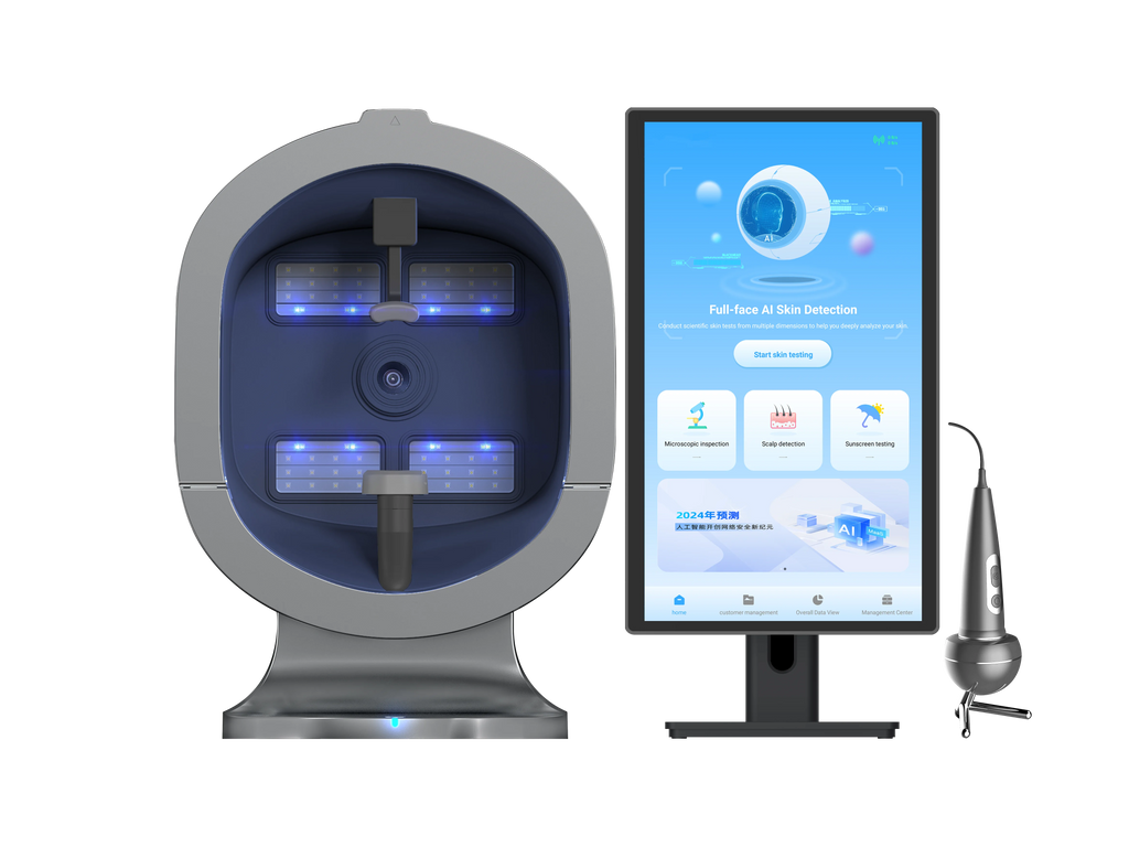 Professional Magic Mirror Skin Analyzer Camera AI 3D Scanner Face Scalp Health Analysis Multi Spectrum Skin Moisture Test