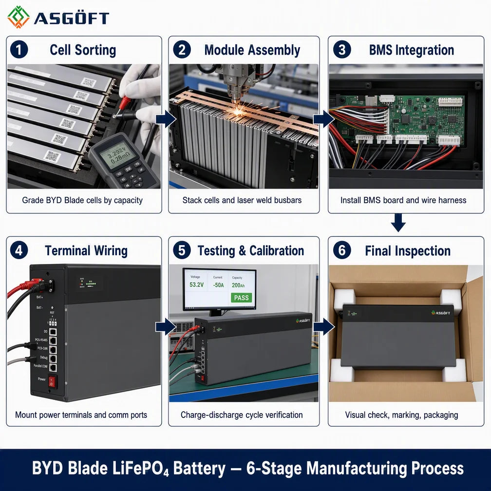 EU Stock BYD Blade Battery 6.6KWH 15KWH 20kWh Powerwall Lithium Solar Battery 51.2V 130Ah 420Ah LifePO4 Home Energy Storage