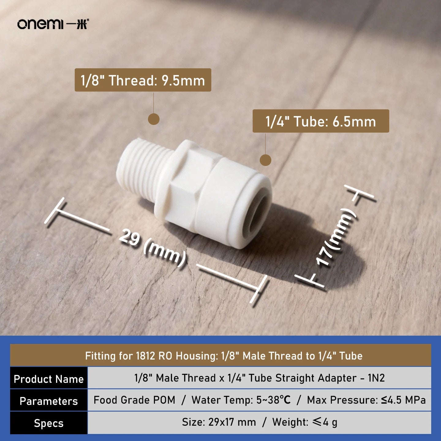OEM Manual Ball Valve Quick Connect Reducing Union Fitting 1/4 Inch to 3/8 Inch POM Step Down Adapter for Car RO Water Filter