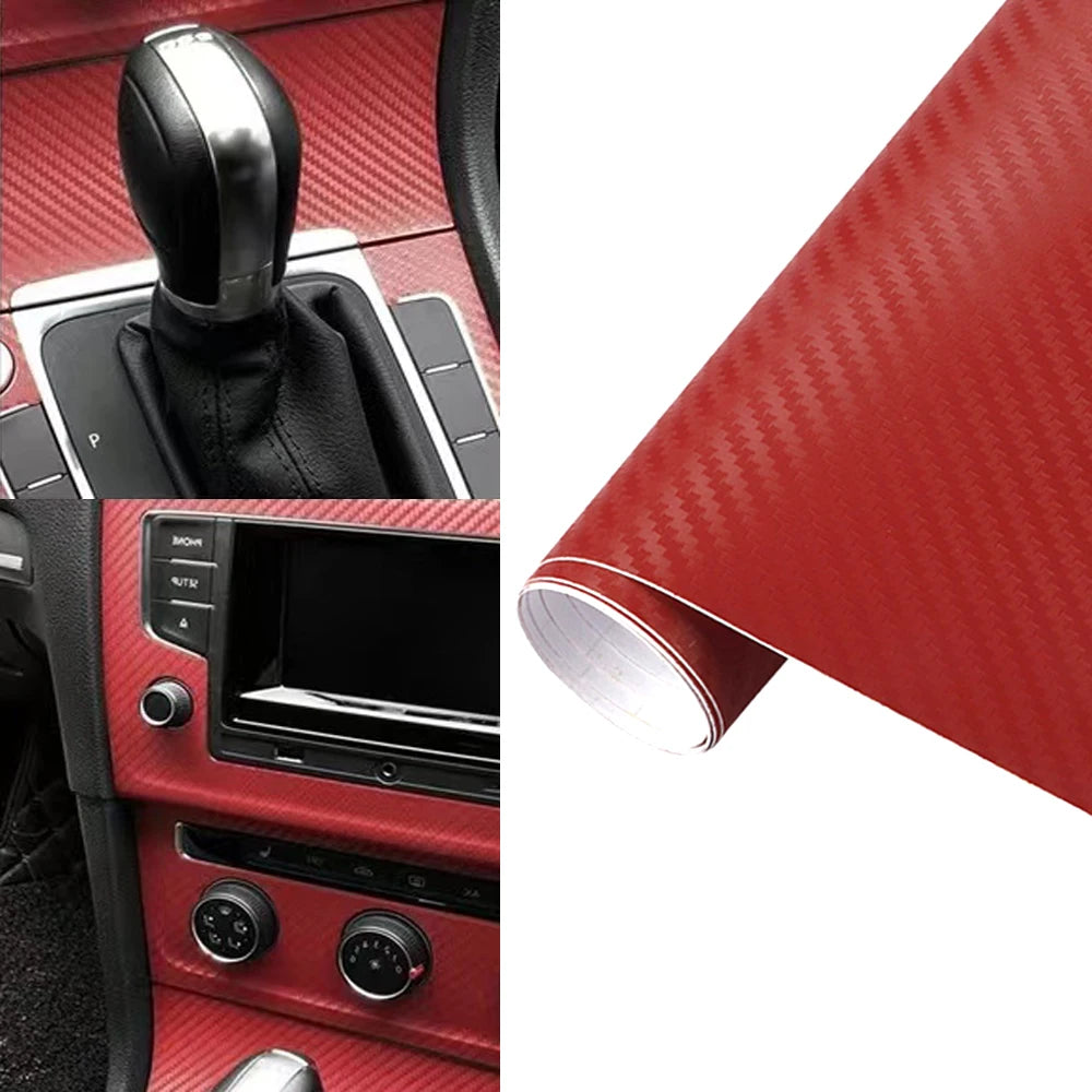 NEWAY Self Healing Color Changing Anti-Scratch Red Orange Blue Purple 3D Carbon Fiber PVC Vinyl Wrap Roll for Car Body Air