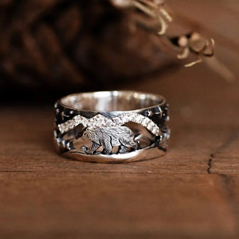 Fashionable Hip Hop CZ Ring Jewelry for Children Religious Gemstone Ring Claw Inlay Brass Plating Various Animal Number