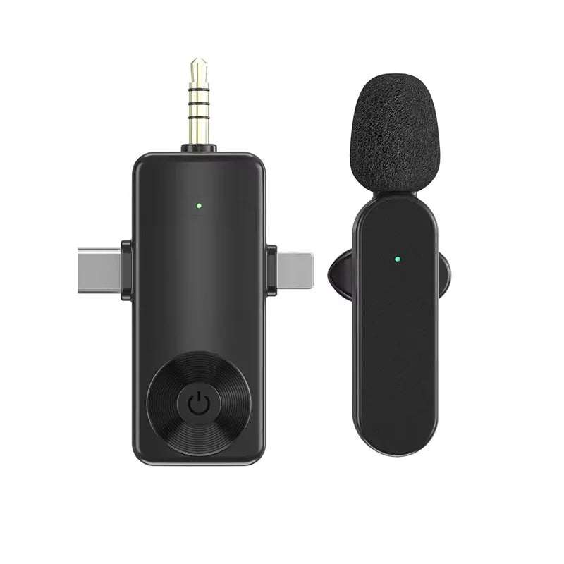 2025 Mini Wireless Lavalier Microphone 3-in-1 Interface for Live Recording on IOS Android Mobile Phones Cameras Type C Connector