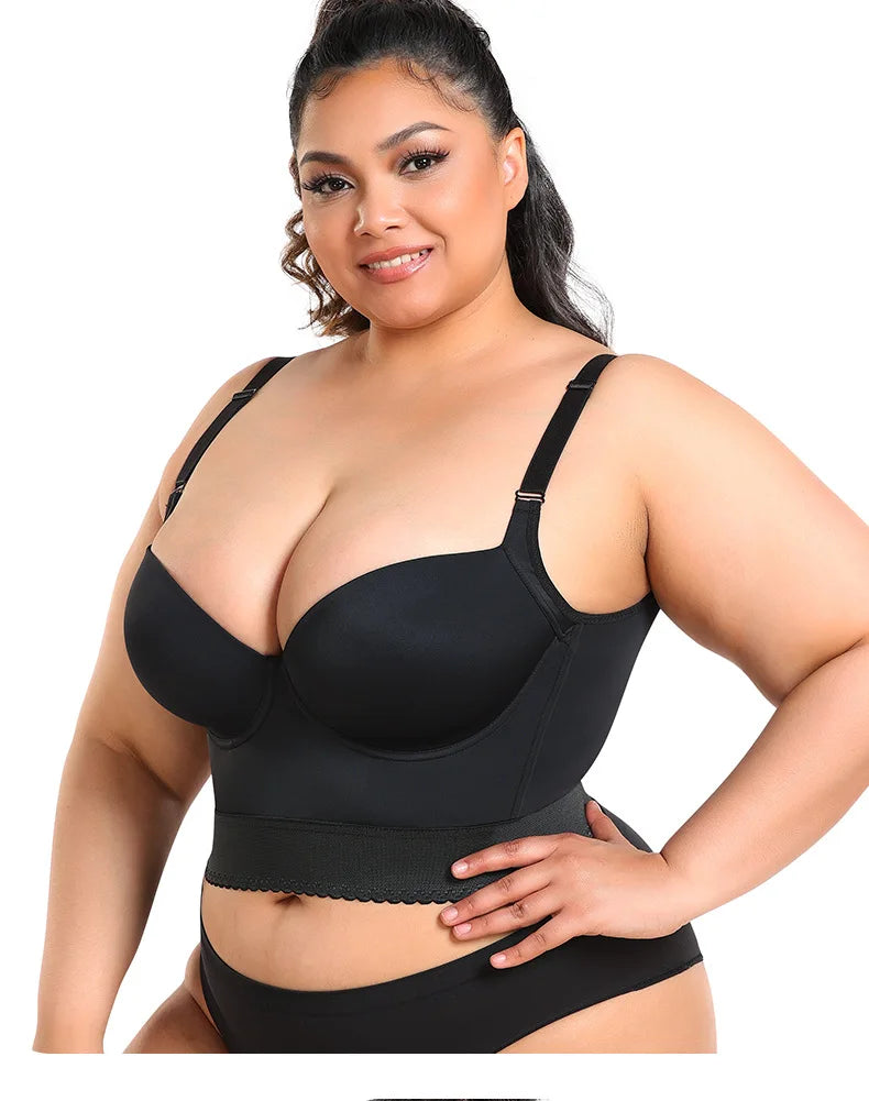 Wholesale Support Bra for Plus Size Adjustable Shoulder Straps Sexy Women Underwear Breathable Big Cup Push up Shapewear