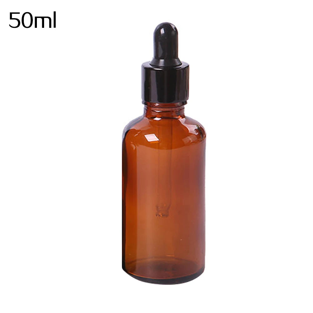 Empty Dropper Bottle Amber essential oil Glass Aromatherapy Liquid Brown 5-50ml Drop for massage Bottles Refillable
