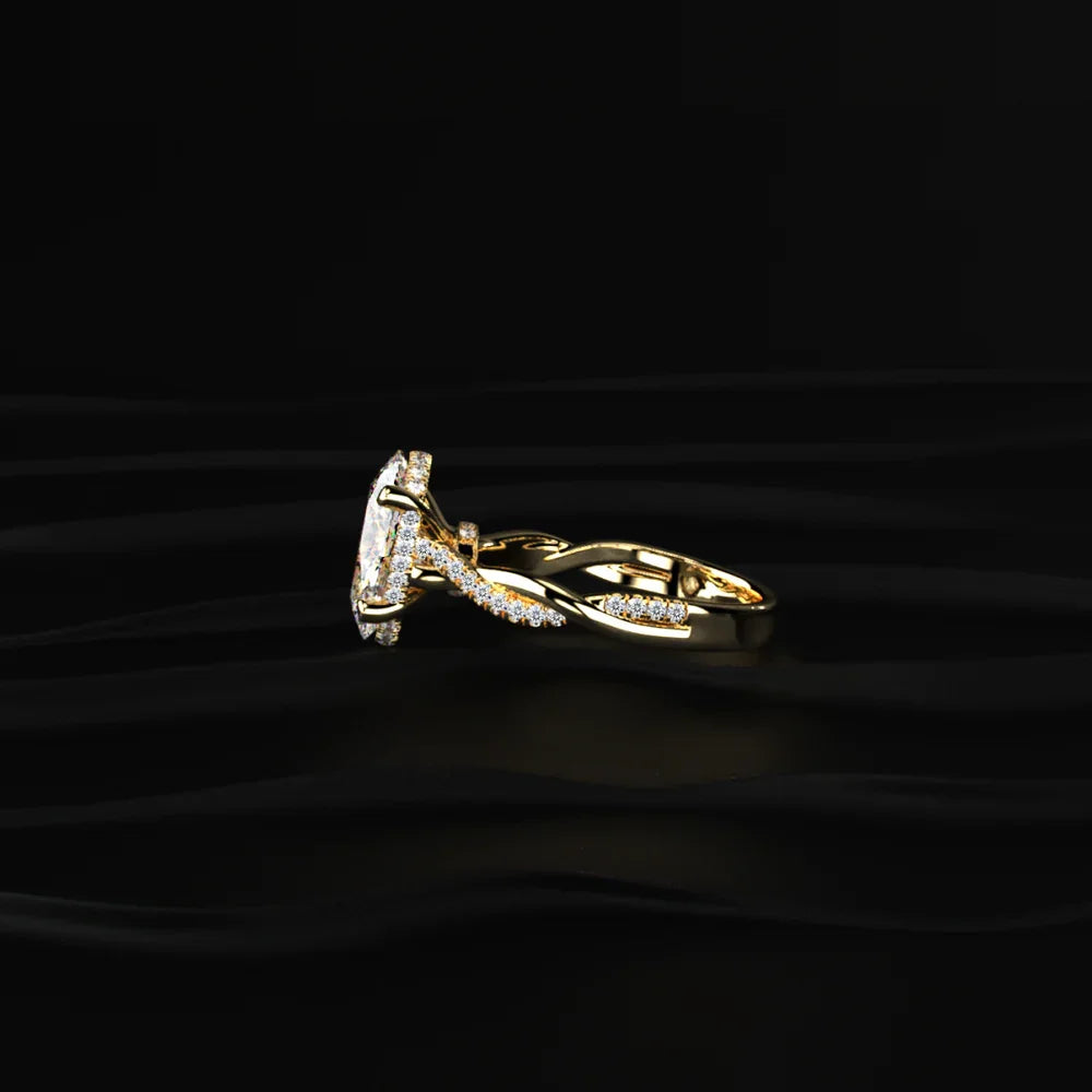 Stunning Hidden Halo Engagement Ring With High Quality Fine Jewelry Detailing Perfect For Proposals And Special Romantic