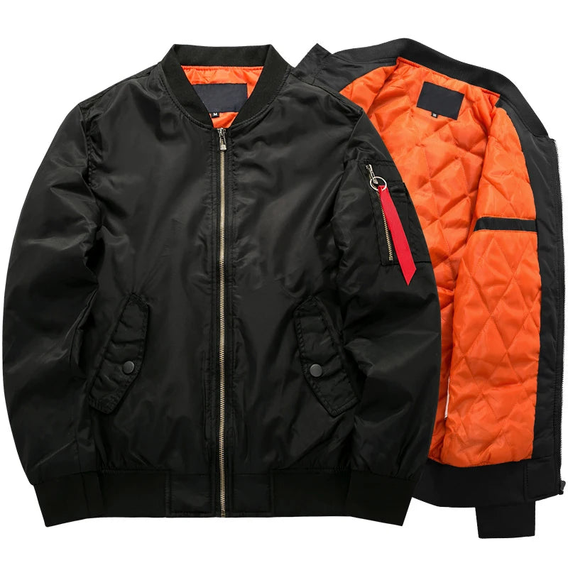 Spring Autumn Bomber Jacket Men's Fashion Thick Warm Military Motorcycle Jackets Men Flight Ma-1 Pilot Air Force Brand Coat