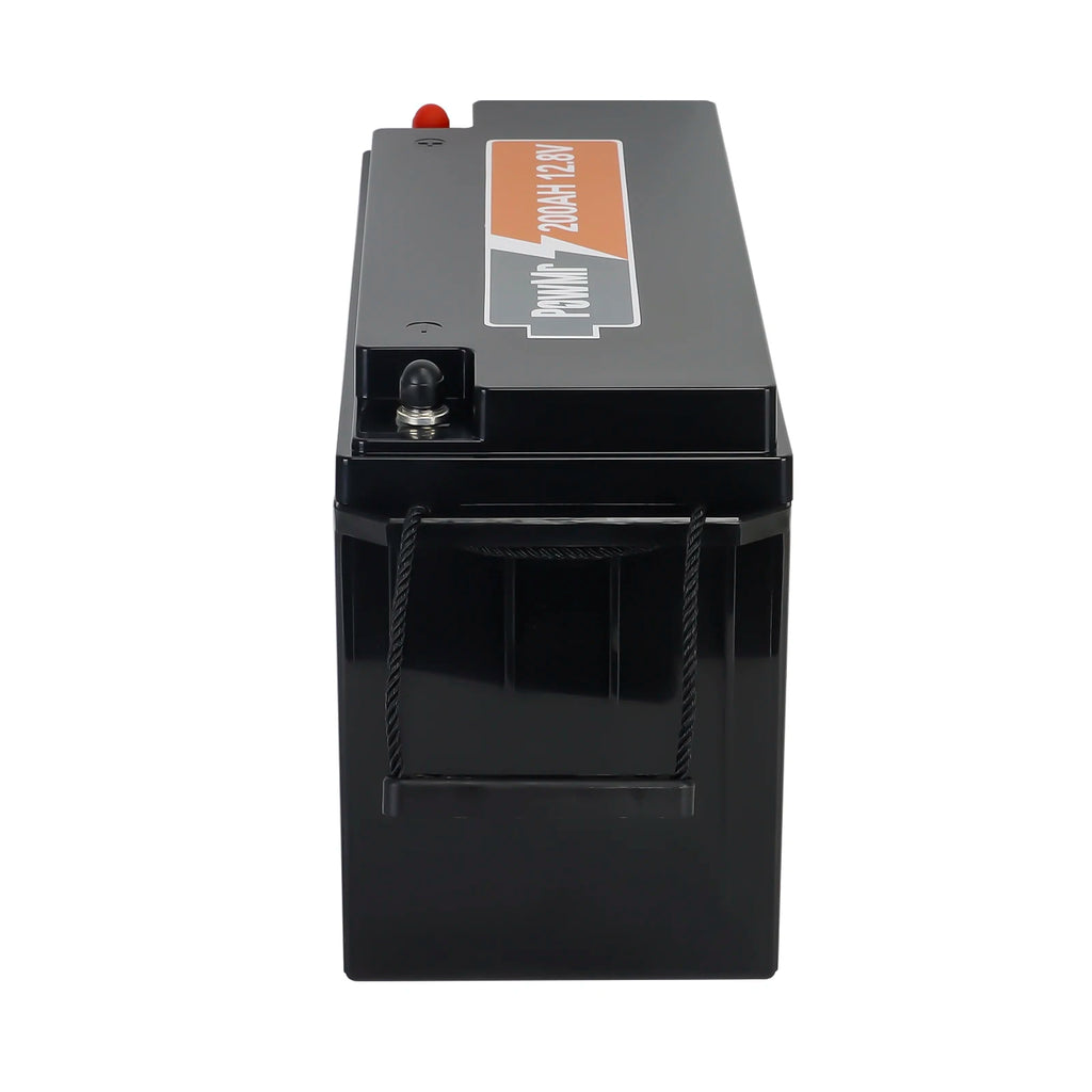 For PowMr 12.8V 200Ah LiFePO4 Hybrid Grid Connection Lithium Ion Battery Supports up to 4 in Series 4 in Parallel Energy Storage