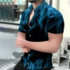 Wholesale Flower Hawaiian Casual New Men's Fashion Beach Summer Printed Short-sleeved Men Shirt