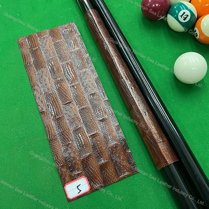 Genuine Cow Skin Pool Billiards Cue Grips Non-Slip Protective Sleeve Wrap with Different Print Pattern Genuine Leather Club Wrap