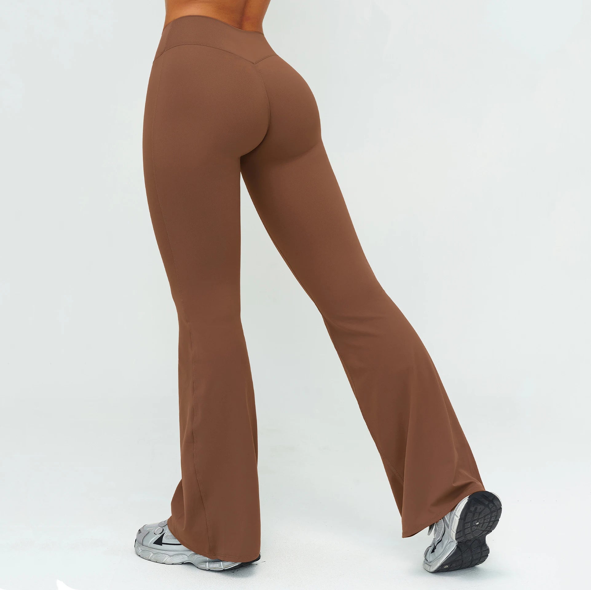 High Elastic Waist Brushed Flared Wide Leg Pants Solid Quick Dry Breathable for Casual Running & Outdoor