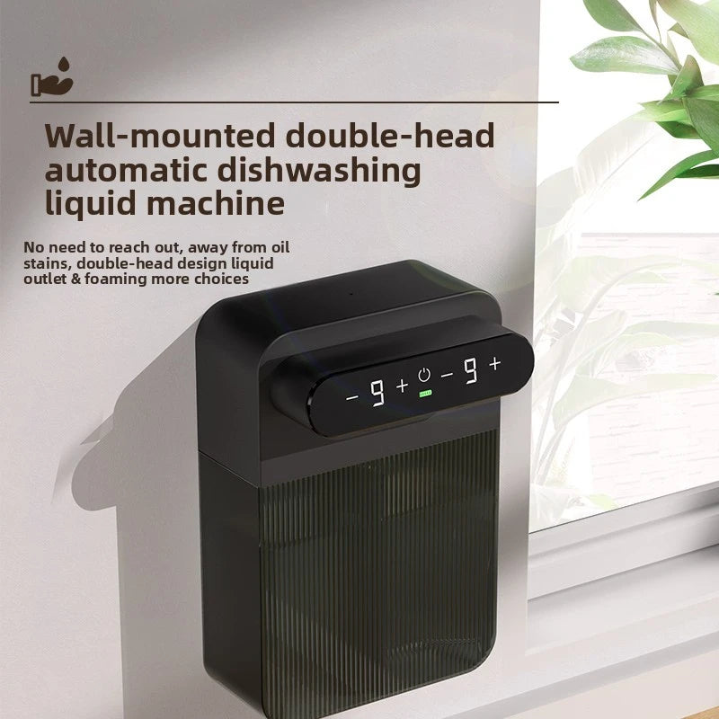 Touchless Wall Mounted Dual Automatic Soap Dispenser 400ML X 2 Shampoo Shower Gel Lotion Container Dispenser  for Bathrooms