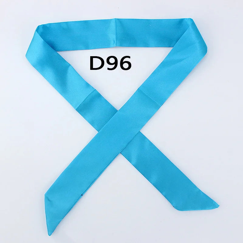 Hot Fashion New Twill Emulation Silk Solid Bag Scarf Women Small Scarf Ribbon Handbag Hair Long Shawl Bandana Luxury Head Scarf