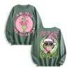 Funky Pink Grinch Christmas Era Graphic Black Long Sleeve, US Warehouse, Customizable Design