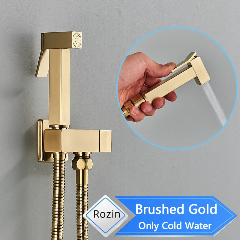 Rozin Black Bidet Faucets Wall Mounted Bathroom Shower Tap Bidet Toilet Sprayer Bidet toilet Washer Mixer Faucet