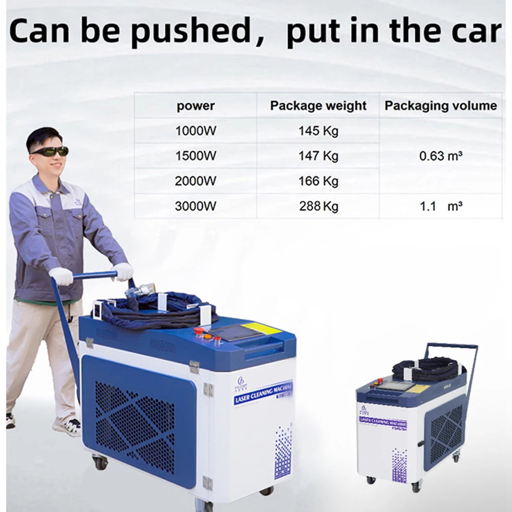 Bing Yan US EU Stock Fiber Laser Cleaning Machine for Ship Hull Maintenance | 2000W CW Laser Rust & Barnacle Remover