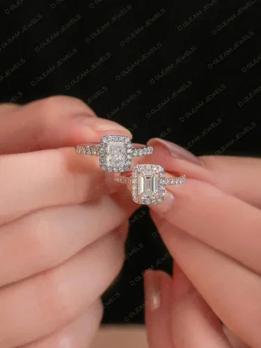 Certified IGI 14Kt Rhodium-Plated Platinum Lab Grown Diamond Halo Engagement Ring 2.81ct Romantic Ethnic Wedding Anniversary