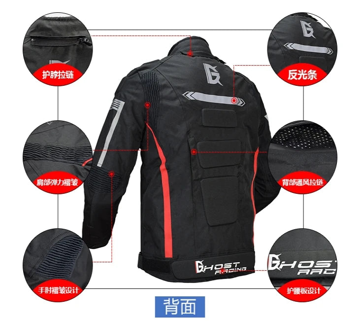 Motobiker Racing Pants Warm Autumn and Winter Motorcycle Jacket Anti-Fall Racing Jacket Motocross Jacket with Removable Liner