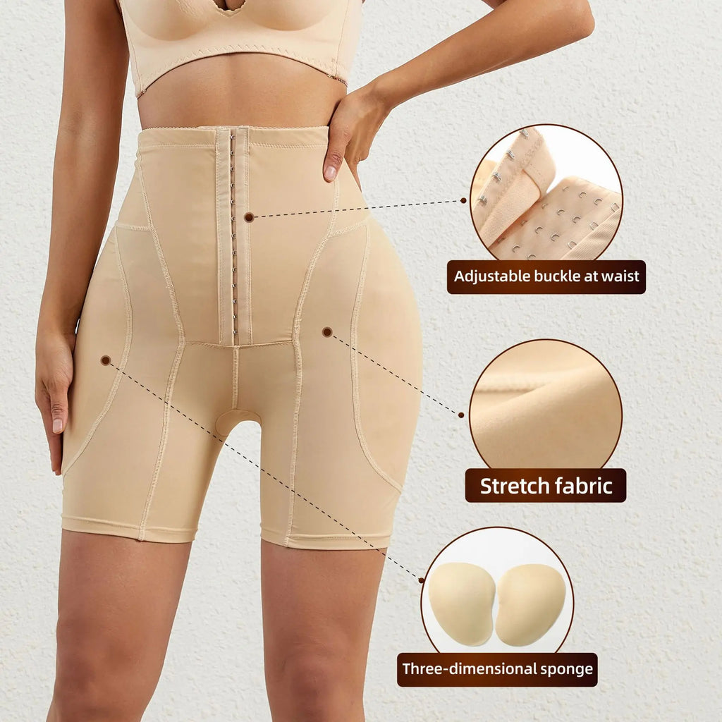 Plus Size Padded Buttocks Shaper Tummy Control Shapewear Thigh Slim Women Butt Lifter Seamless Shapers