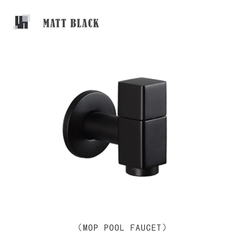 Washing Machine Faucet Tap Outdoor Garden Mop Pool Wash Faucets Bathroom Square Wall Mounted Solid Brass Sink Cold Water Tap