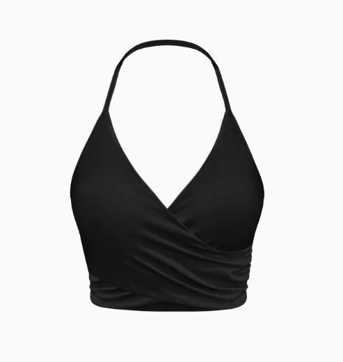 New Arrival Quick Dry Solid Color Cross Hollow Gym Frosted Backless Thin Straps Cross Layer Yoga Sports Bra for Women