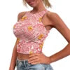 Hot Sale Hawaii Flower and Leaf Printed Summer Breathable Lady Sexy Tops Fashion Polynesian Pattern Vest Women's Skinny Tank Top