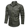 High Quality Men's 100% Cotton Cargo Shirts Customizable Breathable Anti-Wrinkle Eco-Friendly Korean Edition for Work Leisure