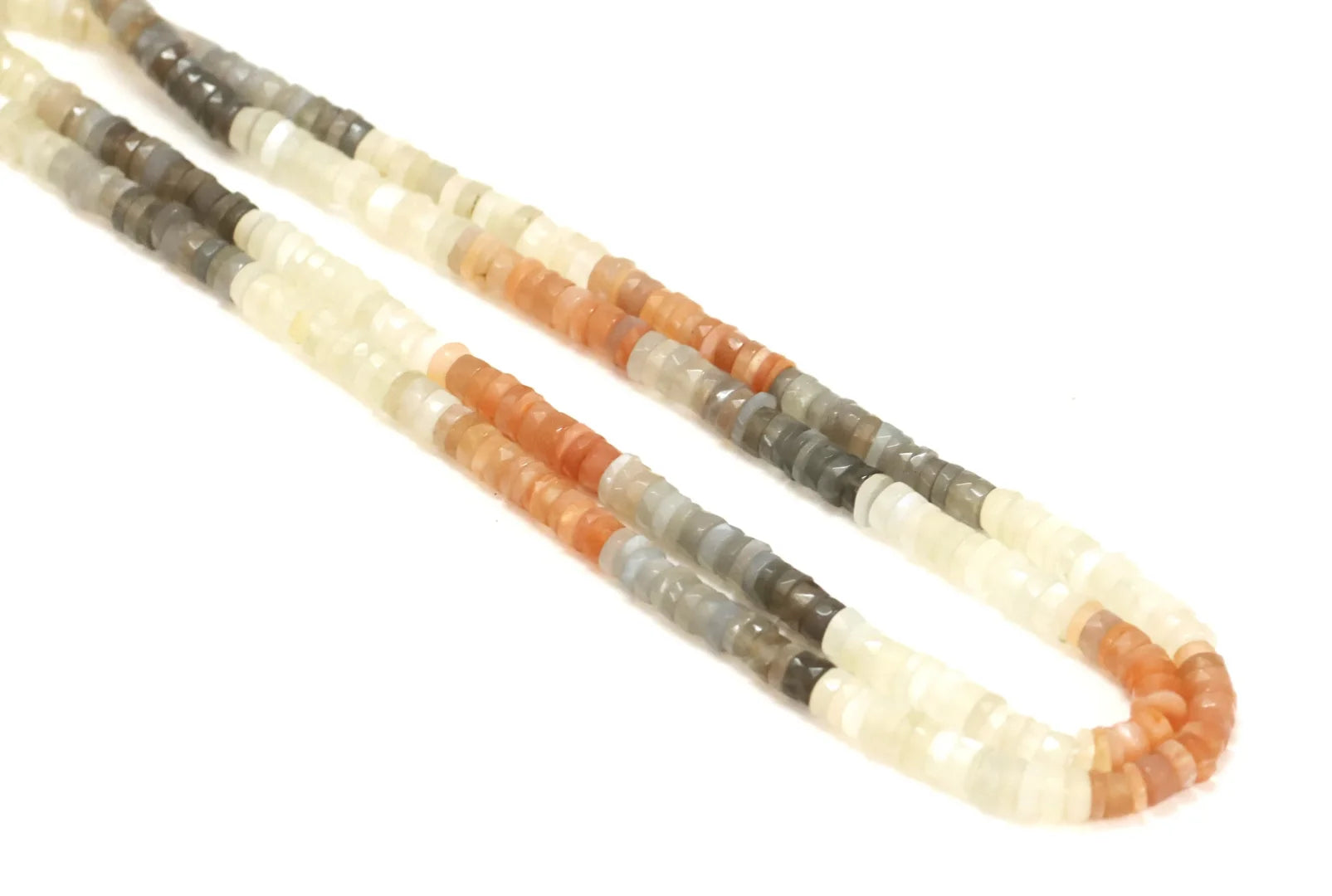 Multi Moonstone Faceted Tyre Shape Heishi Beads AAA Quality Multi Color 8/16 Inch Length Natural Gemstone Jewelry Craft