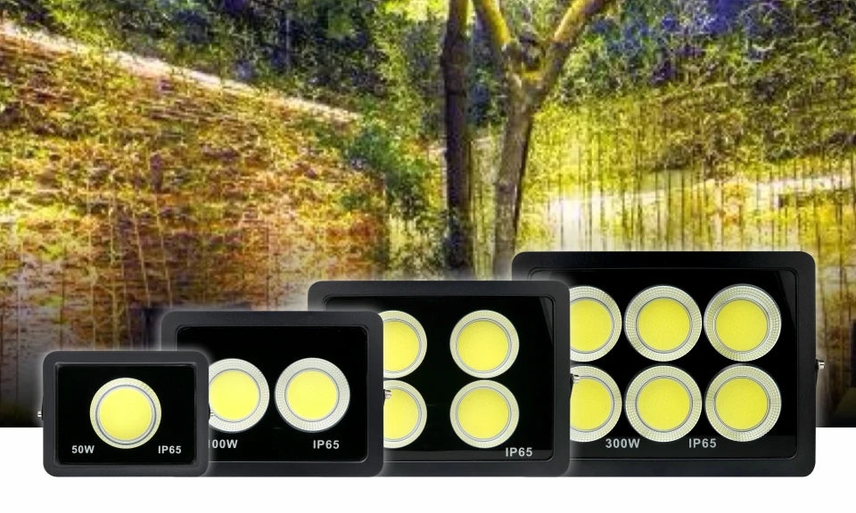 LED COB Floodlight 300W 200W 100W 50W Flood Light Outdoor Lighting 220V Spotlight IP65 Modern Waterproof Outdoor Led Garden Lamp