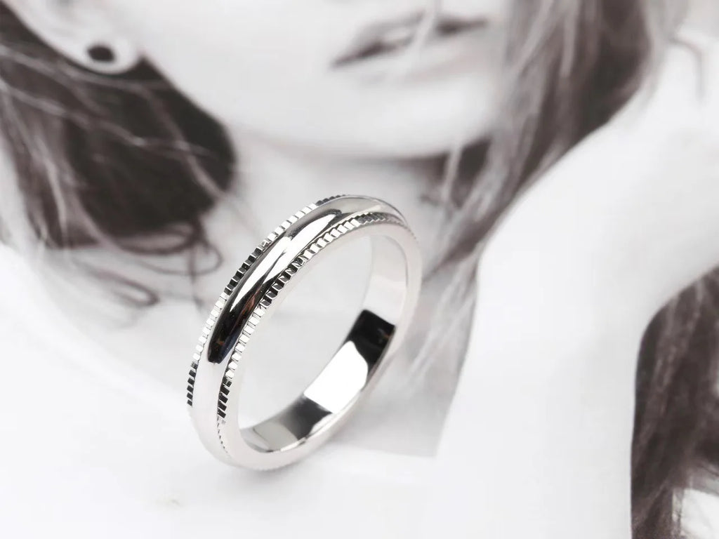 Jingzhanyi Jewelry Factory's Customizable K Gold Wedding Ring PT950 Bead-Shaped Platinum Male Ring Diamond Rings