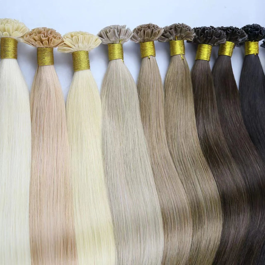 Factory Supply U Tip Hair Extensions 100% Natural Virgin Raw Hairs Customized Color U Tip Human Hair Extensions
