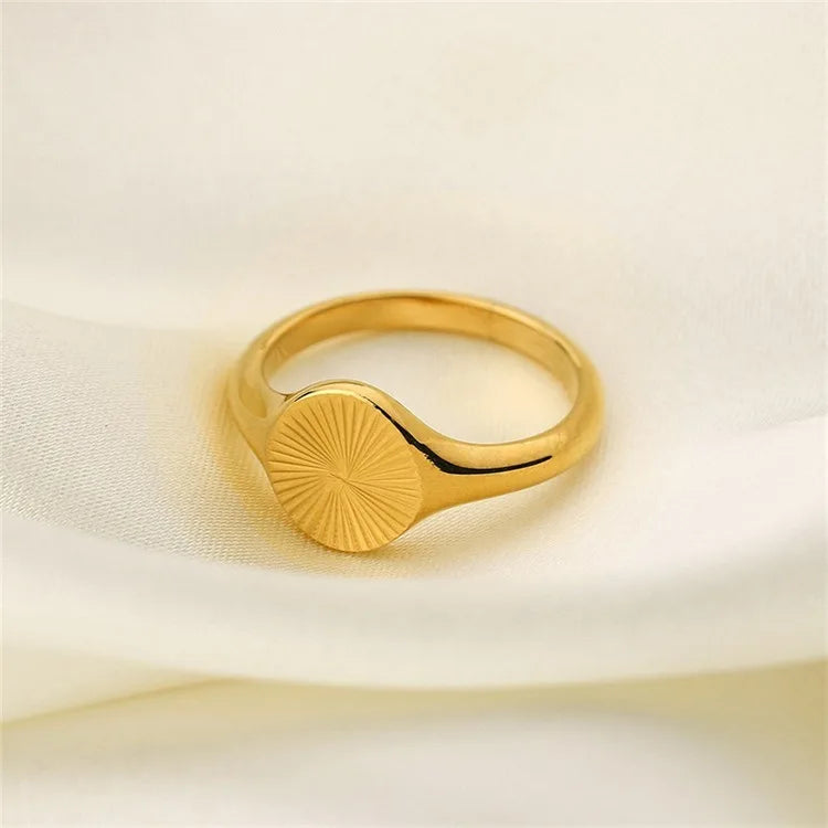 Wholesale High Quality Women's 18K Gold Plated Stainless Steel Jewelry Rings