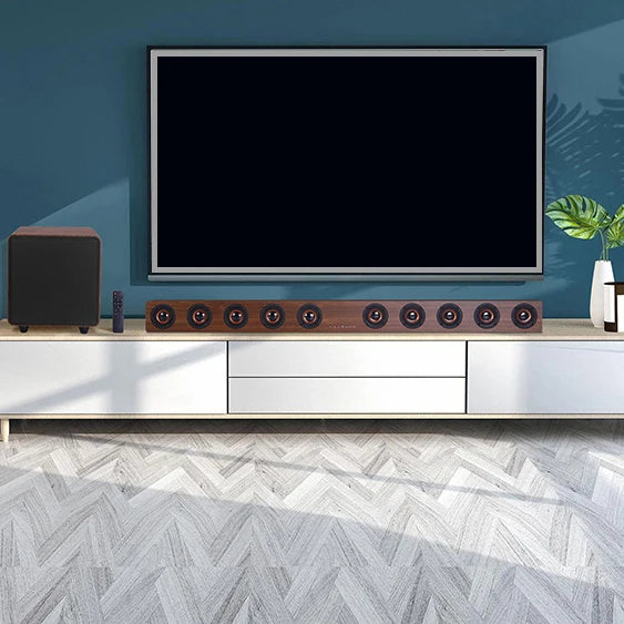39.5-Inch TV Sound Bar with Subwoofer 2.1 Soundbar for TV Coaxial/Optical/Aux/USB/TF Card with EQ Adjustable Surround Sound