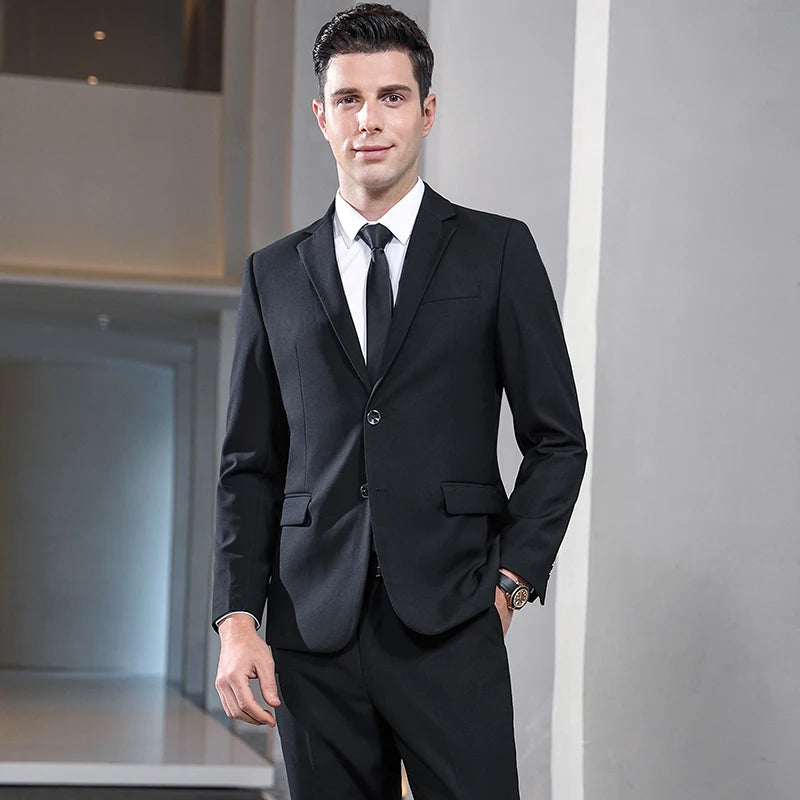 TTT-10503-T-Wholesale Two Business Suit Wedding Men Suits Bank Office Workwear Men's Clothing Formal Male Blazers High-quality