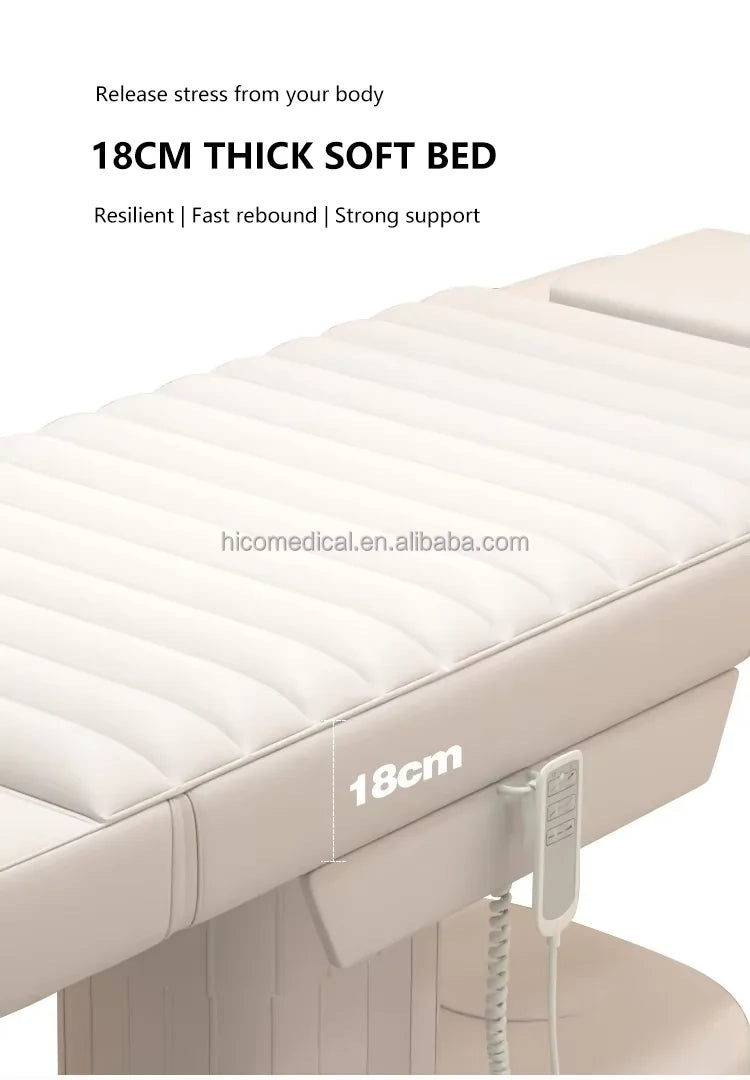 HICOMED Wholesale PU Leather 3 Motors Electric Healthy Club Tattoo Massage Table Adjustable Facial Eyelash Salon Spa Beauty Bed