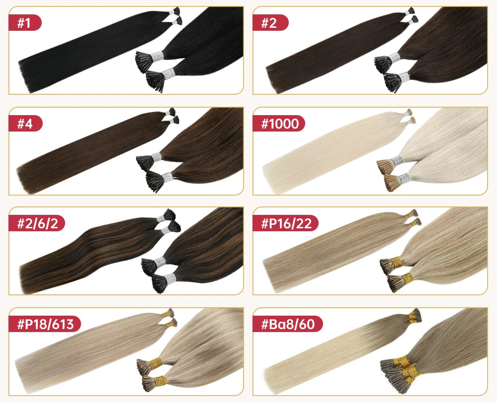 Moresoo Itip Hair Extensions Natural Straight Machine Remy 100% Real Human Hair Italy Keratin Fusion Stick Tipped Extensions