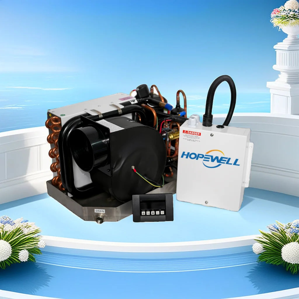 HOPEWELL Marine Self-Contained Yacht Air Conditioner 10000BTU 110V 60HZ TECUMSEH Compressor Eco-Friendly Floor Standing 1 Year