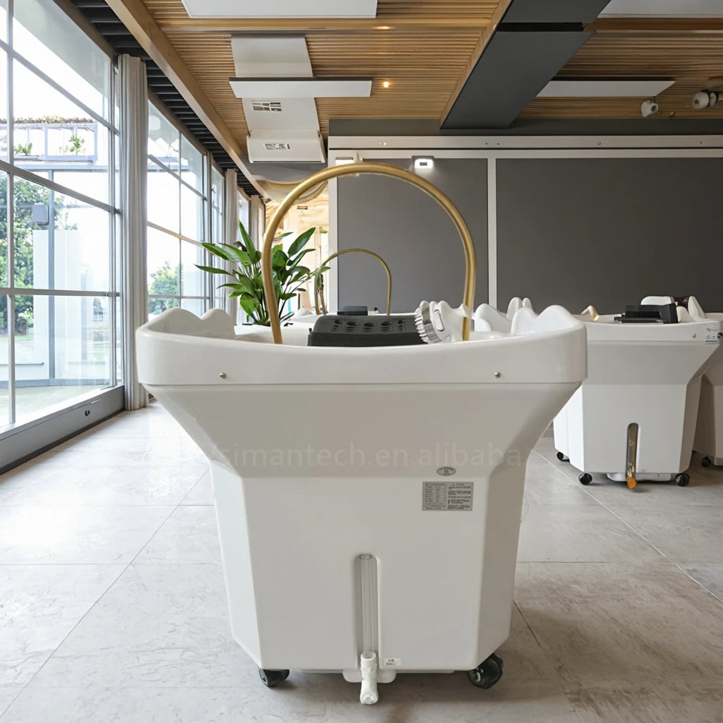 Siman 60L Water Tank for Spa Barber Shop Portable Adjustable Height Washing Hair Bowl Shampoo Basin Sink Popular Salon Furniture