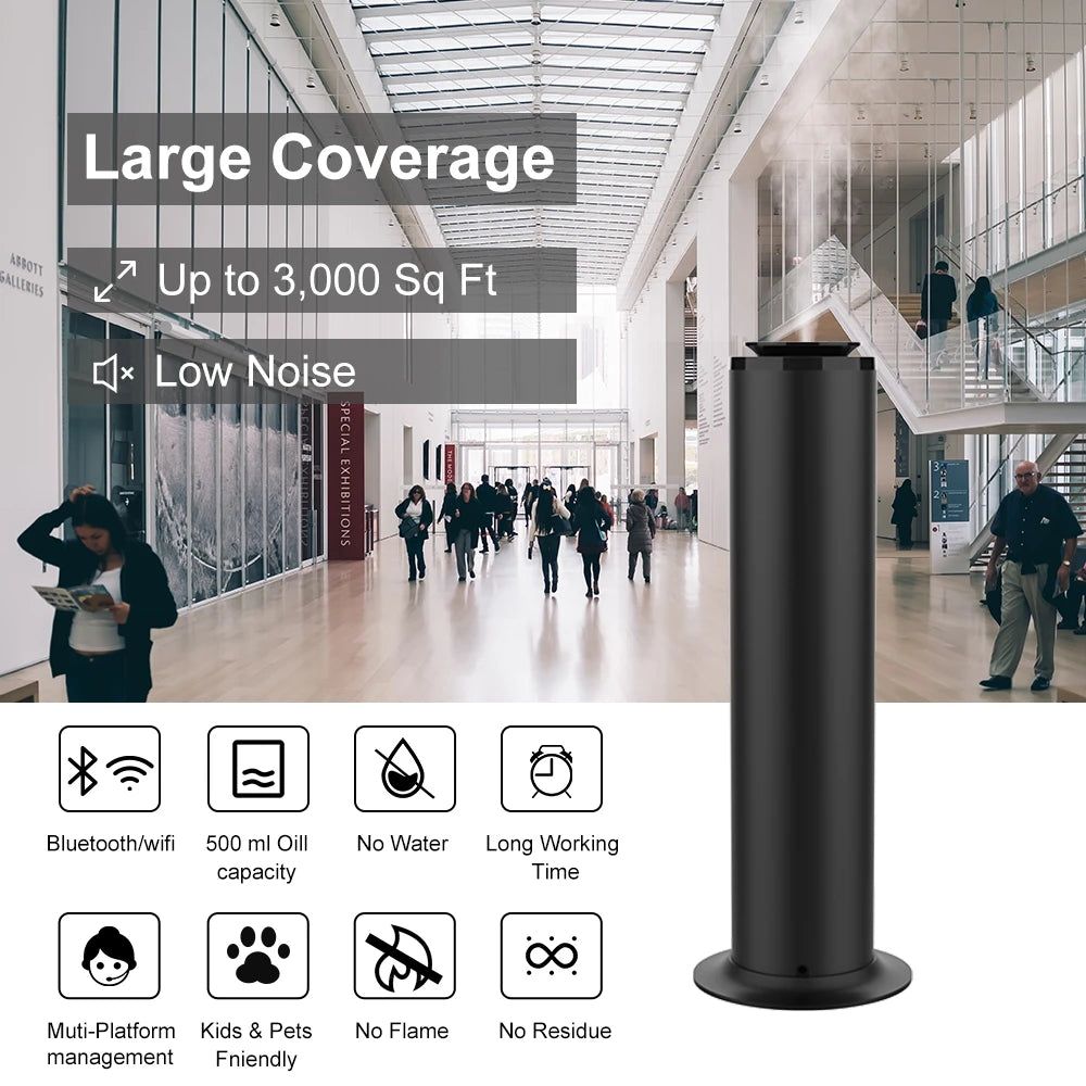 WiFi Electric 120ml Metal Aroma Diffuser Nebulizer Waterless Air Freshener Aromatherapy Tower for Household Hotel Use 1 Year