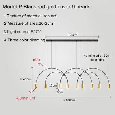 2021 New Restaurant Chandelier Light Luxury Nordic Dining Living Room Table Bar Minimalist Chandelier Simple Modern Light